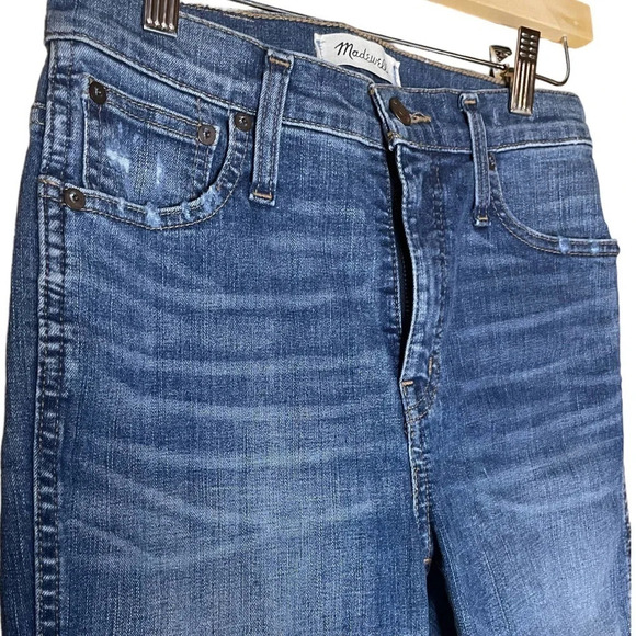 MADEWELL 10" High-Rise Skinny Distressed Frayed Cuff Jeans Size 25 NWOT - Picture 4 of 7